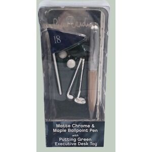 Pierre Cardin Maple  Ballpoint Pen Matte Chrome Putting Green Executive Desk Toy